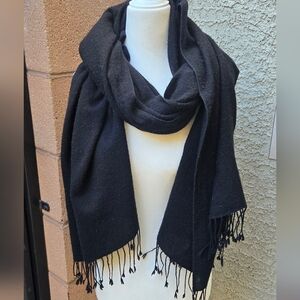 Pashmina 100% Cashmere Black Blanket Scarf